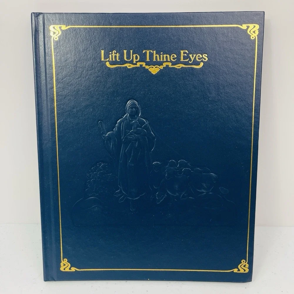 Lift Up Thine Eyes Vintage Memory Funeral Book Inspirational Bible Masterpieces